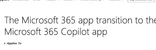 365 is now Copilot