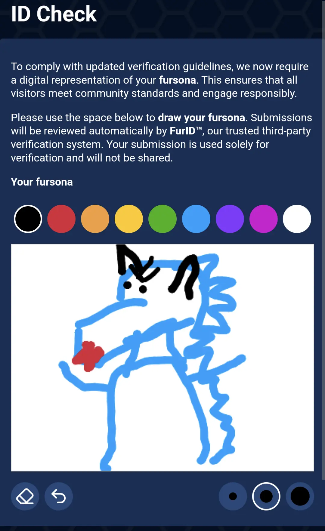 Badly drawn version of my fursona