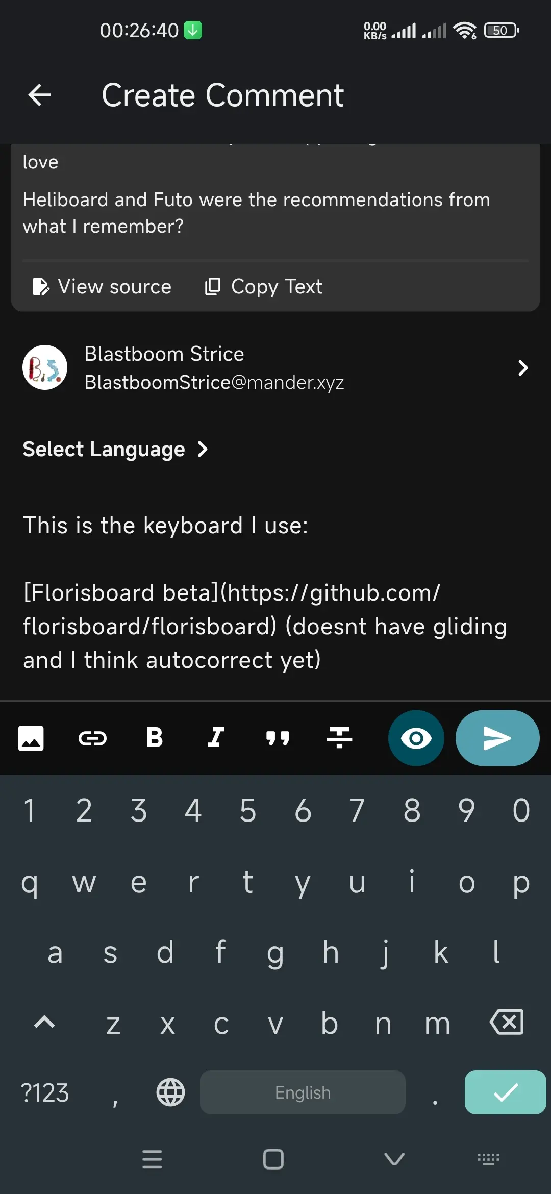 Sample image from my keyboard looking like gboard-dark-blue-limitless