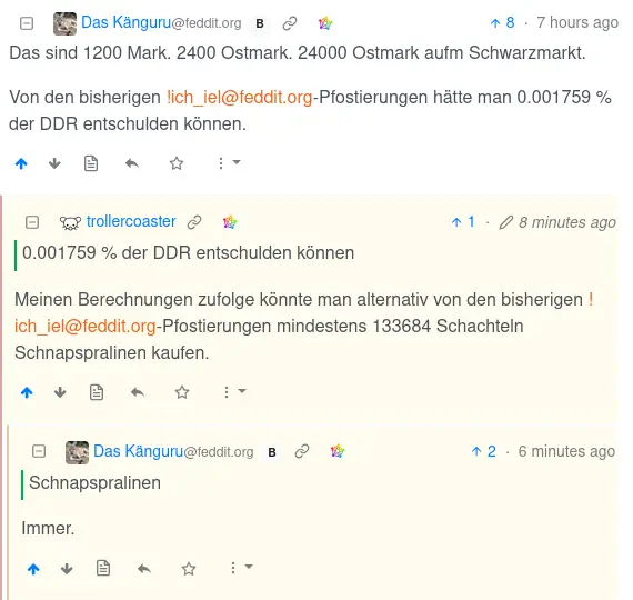 Das Känguru ist gar kein Kommunist, es will nur ein Monopol auf Schnapspralinen!