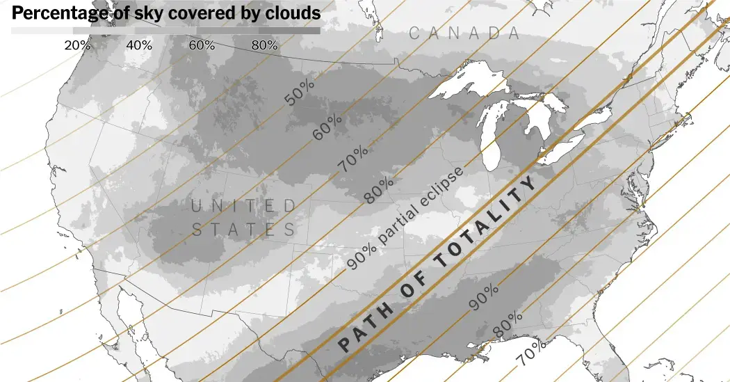 What’s the Cloud Forecast for Eclipse Day? See if the Weather Is on Your Side.