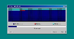 Windows 98 Disk Defrag Simulator