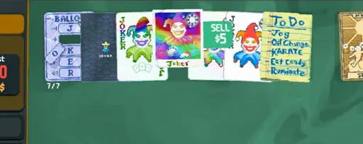 Green sell button on my joker.