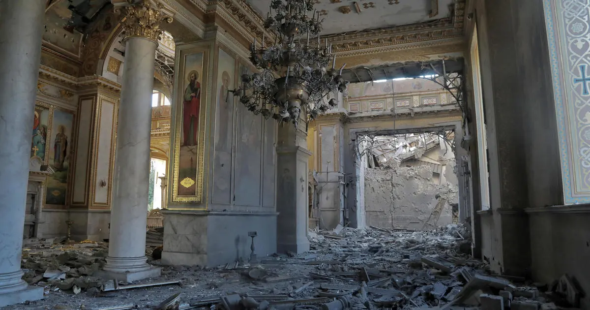 Russian missile strikes hit Ukrainian city of Odesa, killing at least 1 and damaging historic cathedral