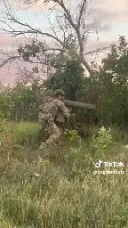 Ukranian decoy ATGM being repositioned