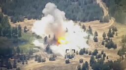 A 2S7 "Pion" heavy mortar destroyed by GMLRS