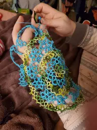 My first tatting project! It's not very good but I'm enjoying it anyway.