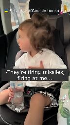 Ukrainian toddler: "They're firing missiles at me"