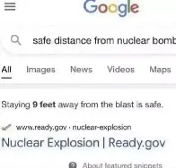 Safe distance from nuclear bomb