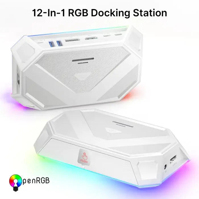 JSAUX's White RGB Dock for Steam Deck is Available Now - Steam Deck HQ