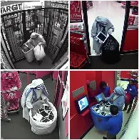 CCTV footage of Mother Theresa helping the poor by stealing iPads from a Target (2010)