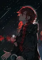 Aki in the rain (by Maenoo)