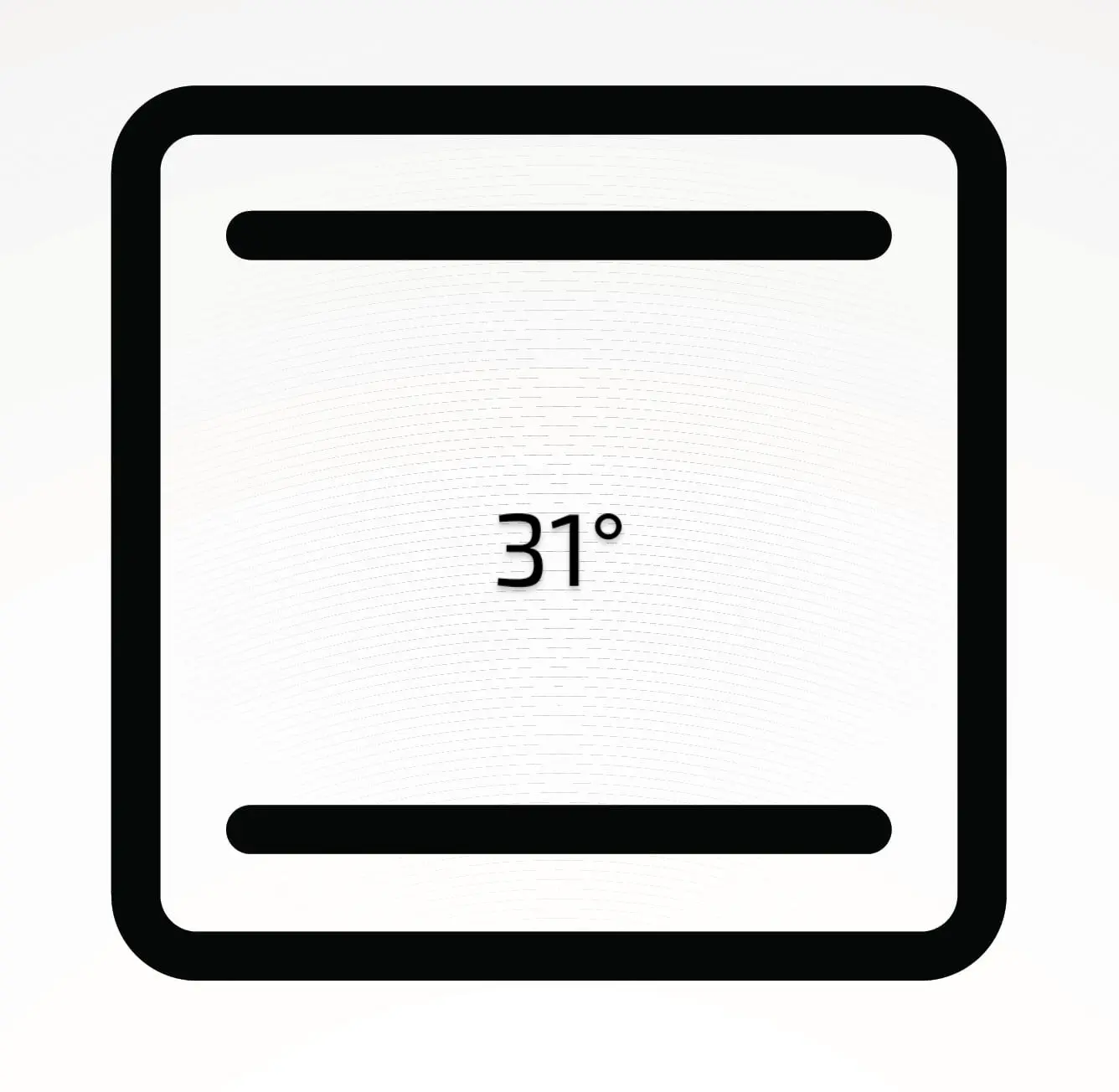 Symbol Ober und Unterhitze mit Beschriftung 31°